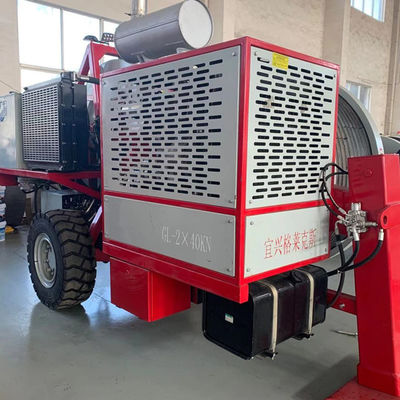 Le jumeau empaquettent la ligne électrique du conducteur 2x40KN 8T de 40mm ficelant l'équipement